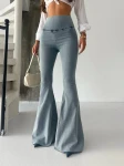 High Rise Flare Denim Light blue 