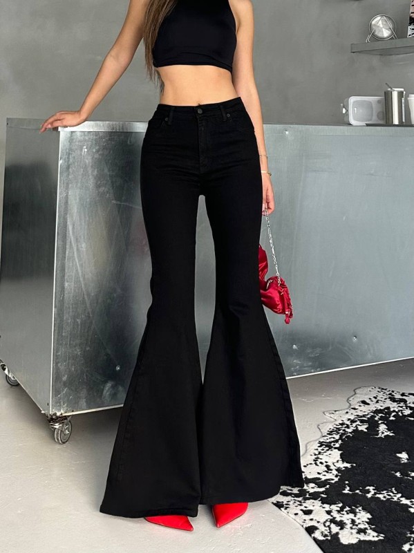 Stella Wide Flare Light Denim Black