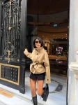 Coffe Oversize Belted Jacket