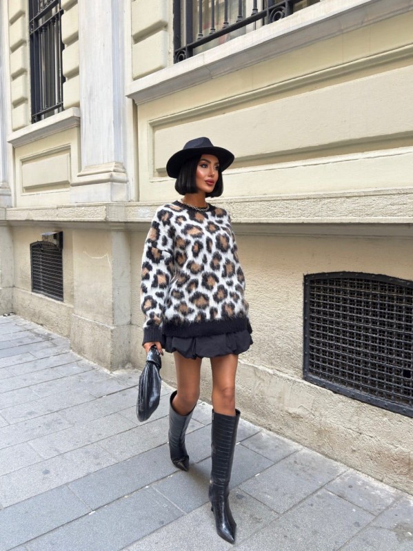 Wild Leopard Sweater, Savanna Knit