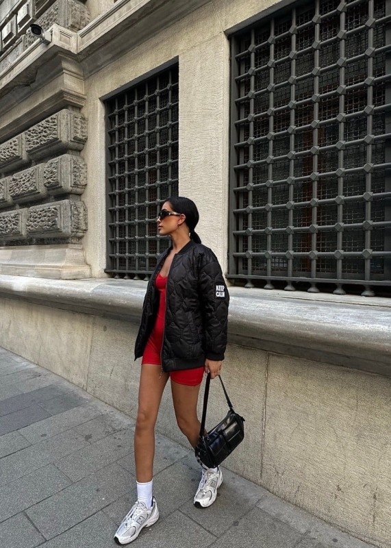 Black Quilted Bomber