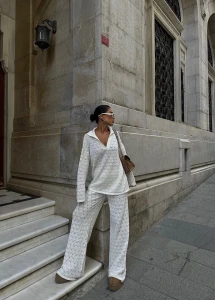 Serena Boho Crochet Set White