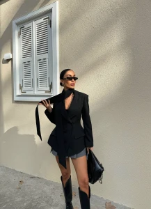 Black Tailored Blazer Dress