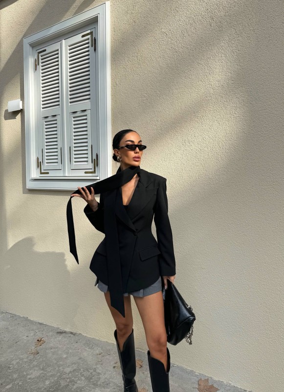 Black Tailored Blazer Dress