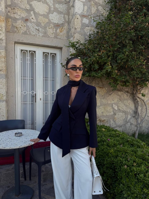 Navi Blue Tailored Blazer Dress