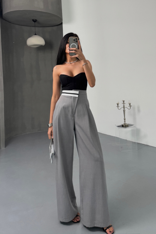 ATELIER LINE – spodnie premium wide leg gray