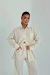 SANTORINI LINEN SET – elegancki komplet koszula & spodnie cream