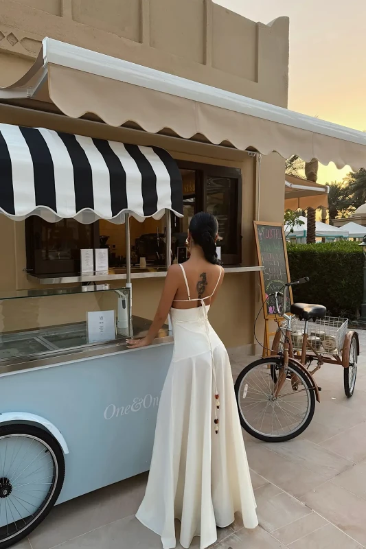 4840 Ivory Sculpted Maxi Dress – Dubai Edition