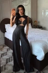 4967 ROMANCE – Sculpted Cut-Out Pleated Jumpsuit